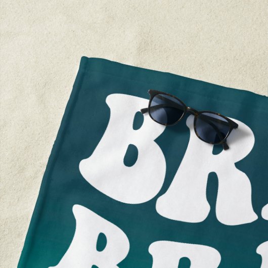 Pastel Gradiënt Retro Bruid Aangepast Strandlaken (In situ)