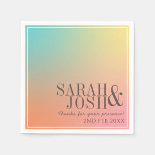 Pastel Gradiënt Retro Kleurrijke Koele Ombre Bruil Servet
