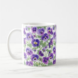 Pastel Graphic Paarse Pansies Koffiemok