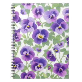 Pastel Graphic Paarse Pansies Notitieboek