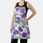 Pastel Graphic Paarse Pansies Schort (Insitu)