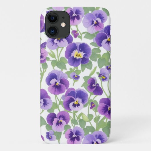 Pastel Graphic Paarse Pansies Telefoon Case (Achterkant)