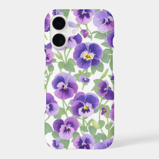 Pastel Graphic Paarse Pansies Telefoon Case