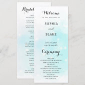 Pastel Green and Blue Sparking Wedding Programme (Voorkant / Achterkant)