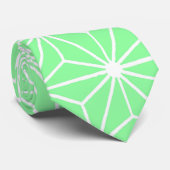Pastel Green Art Deco Style Triangles Patroon Stropdas (Opgerold)