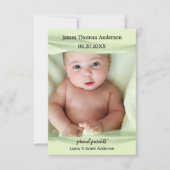 Pastel Green Baby Photo Faire-part de naissance (Devant)