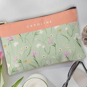 Pastel Green Boho Chic Floral Imprimer Coupe Sac à