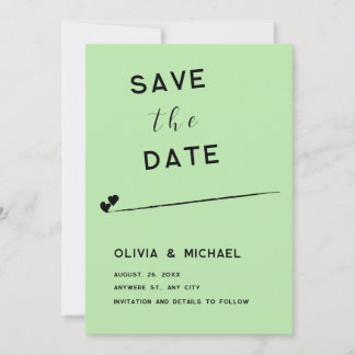 Pastel Green BotanicalBewaar de datum Flat Note Ka Notitiekaartje