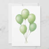 Pastel Green Car & Balloon Invitation Anniversaire (Dos)