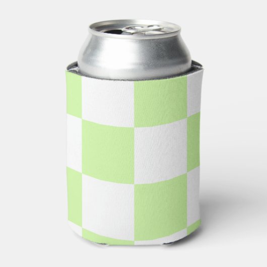 Pastel Green Checkerboard Retro Moderne Cheques Blikjeskoeler (Blikje Voorkant)