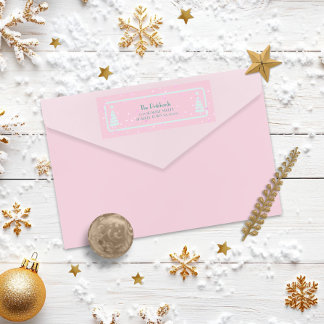 Pastel Green Christmas Tree Retour Adres Label