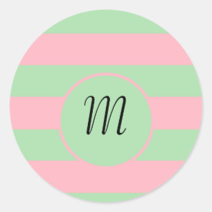 Pastel Green en roze Ronde Sticker
