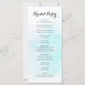 Pastel Green et Blue Sparkling Wedding Programme (Dos)