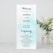 Pastel Green et Blue Sparkling Wedding Programme (Debout devant)