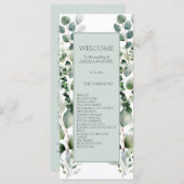 Pastel Green Eucalyptus Foliage Programme de maria (Devant / Derrière)