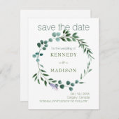 Pastel Green Floral Wedding Kaart (Voorkant / Achterkant)