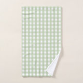 Pastel Green Gingham Check Patroon Bad Handdoek (Handdoek)