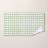 Pastel Green Gingham Check Patroon Bad Handdoek (Handdoek)