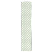 Pastel Green Gingham Check Patroon Korte Tafelloper (Voorkant)