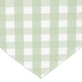 Pastel Green Gingham Check Patroon Korte Tafelloper (Hoek)