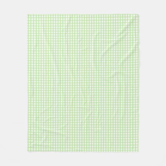 Pastel Green Gingham Pattern Fleece Deken (Voorkant)