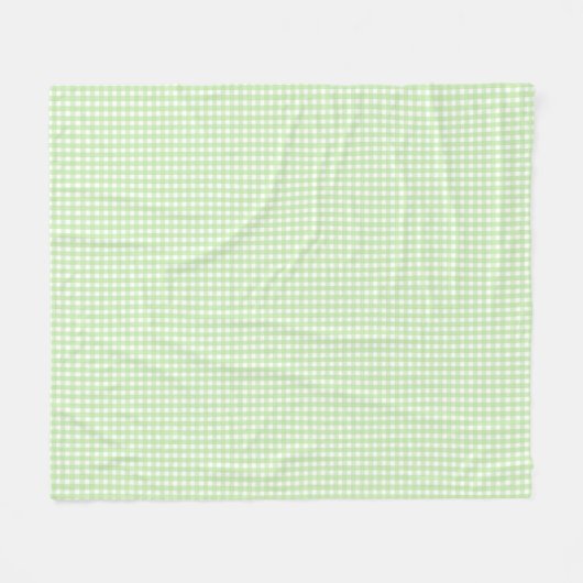 Pastel Green Gingham Pattern Fleece Deken (Voorkant (Horizontaal))