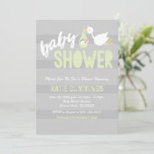 Pastel Green & Grey, Invitation Baby shower de cig (Debout devant)