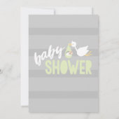 Pastel Green & Grey, Invitation Baby shower de cig (Dos)