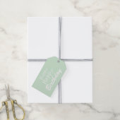 Pastel Green Happy Birthday Gift Label Cadeaulabel (Met Touw)