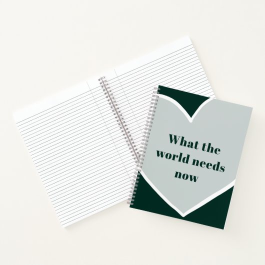 Pastel Green Heart Motivatie Quote Emerald Notitieboek (Binnen)