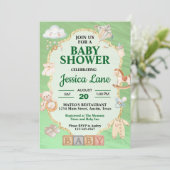 Pastel Green Jouets bébé Douche Invitation (Debout devant)