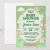 Pastel Green Jouets bébé Douche Invitation (Devant / Derrière)