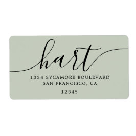 Pastel Green Modern Script Retouradres Etiket