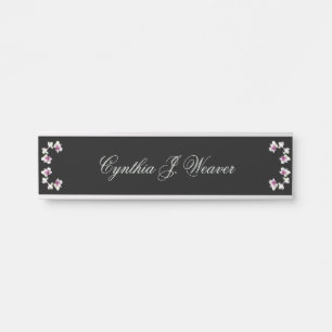 Pastel Green Orchids Hanging Desk Name Bord Deurbordje