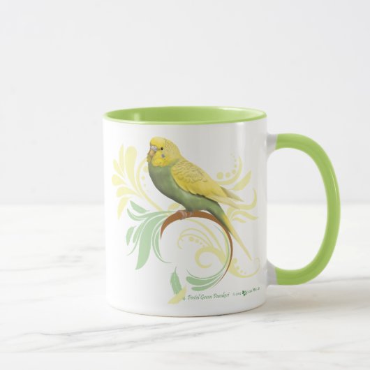 Pastel Green Parakeet Mok (Rechts)
