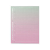 Pastel Green Pink GRID Weekly Planner Minimalist Notitieblok (Gedraaid)