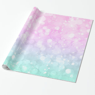 Pastel Green & Roze Glam Bokeh Glitter & Sparkles Cadeaupapier