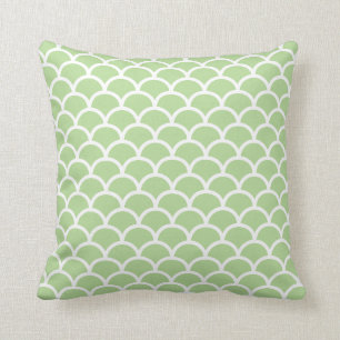 Pastel Green Scallop Patroon Kussen