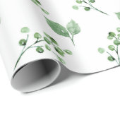 Pastel Green Spring Leaf Floral Cadeaupapier (Rol Hoek)