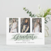 Pastel Green Whimsical ⎢ Carte photo de graduation (Debout devant)