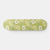 Pastel Green & Yellow Flower Pattern Skateboard (Horizontaal)