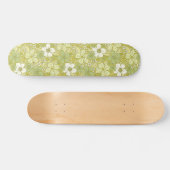 Pastel Green & Yellow Flower Pattern Skateboard (Horizontaal)