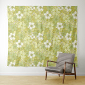 Pastel Green & Yellow Flower Pattern Wandkleed (In Situ (horizontaal))