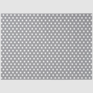 Pastel Grey Background met White Polka Dots Tissuepapier