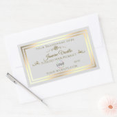Pastel Grey Product Label met Goud Lijst en Logo (Envelop)