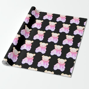 Pastel Griezelig Knuffel Beer Naadloos Patroon op Cadeaupapier