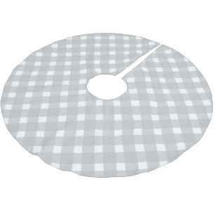 Pastel grijs geruite kerstboom basis Hoesje Rok
