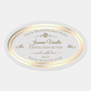 Pastel Grijs Product Label Goud Lijst Roos