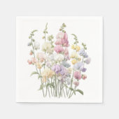 Pastel grillige zoete erwtenbloemen cocktail servet (Voorkant)