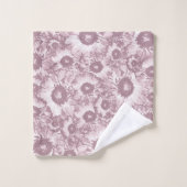 Pastel Gris Rose rose Floral (Gant de toilette)